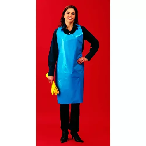 1 Mil Polyethylene Apron, Blue, 28" x 46", 100/Bag