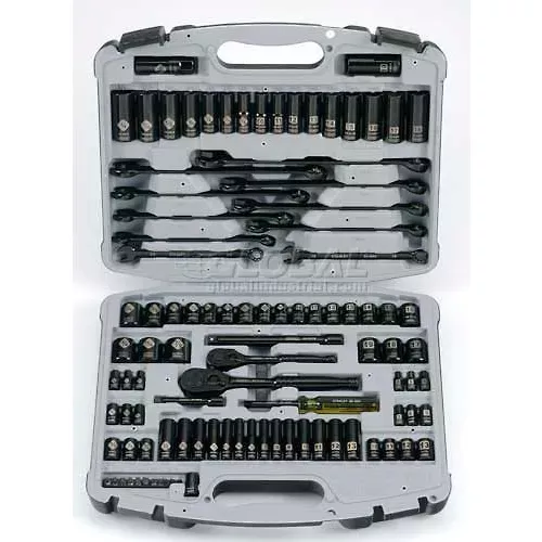 Stanley 92-839 99 PC. 1/4" & 3/8" SAE/Metric Black Chrome Laser Etched Socket Set