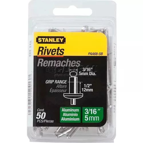 Stanley PAA68-5B Aluminum Rivets 3/16" x 1/2", 50 Pack