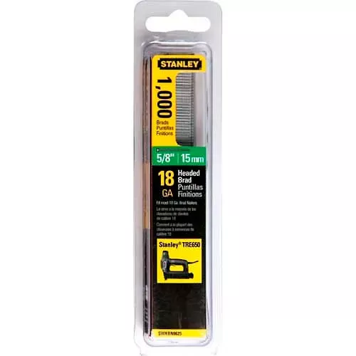 Stanley SWKBN625S Brad Nails 5/8", 1,000 Pack - Pkg Qty 5